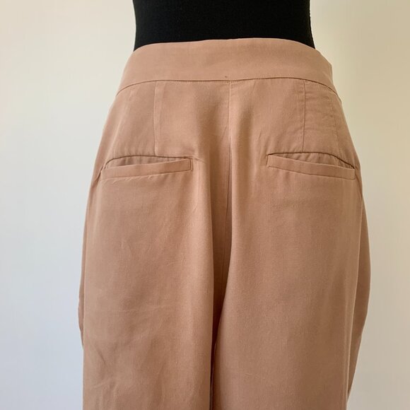 RW&CO Camel Tapered Leg Pants with Front Tie Detail - Size 8 - Picture 3 of 7